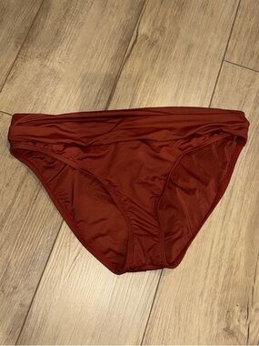 La Blanca Island Goddess Ruched Hipster 12 Rust / Bronze / Cinnamon
